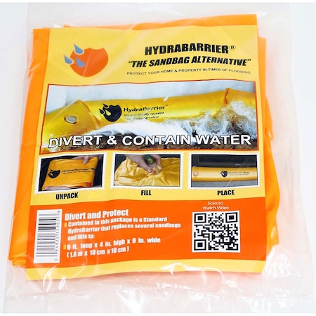 Watershed Innovation Water Fill Barrier, Standard, Vinyl, 6 ft L x 4 in H HBS-06